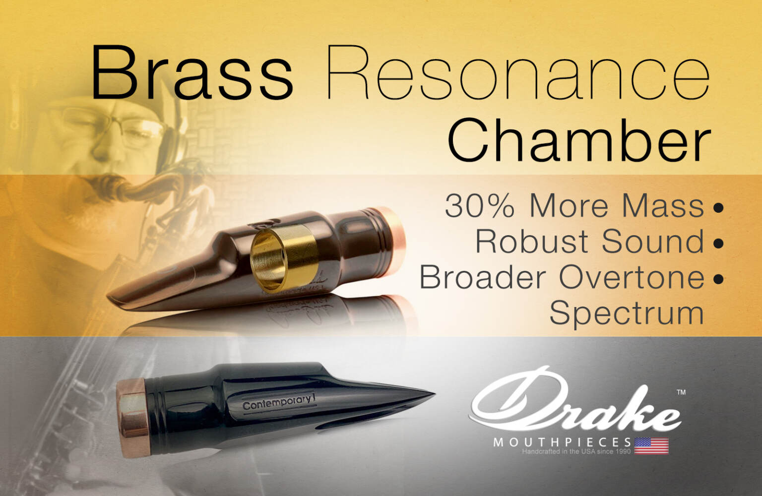 Brass Resonance Chamber Contemporary 1 Tenor Drake Mouthpieces